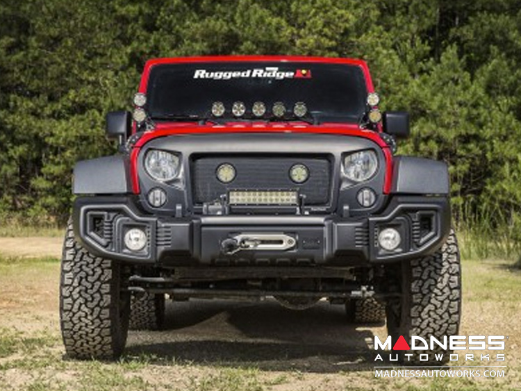 Jeep Wrangler JL Spartacus Front Bumper - Satin & Stamped Steel